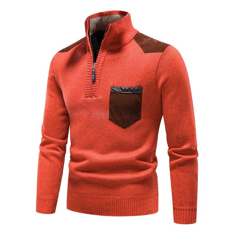 Pull en polaire épais pour homme avec poche de poitrine zippée