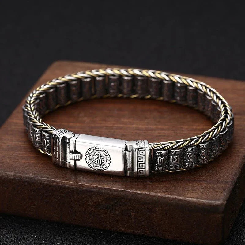 Unisex 925er Silber Drehperlenarmband