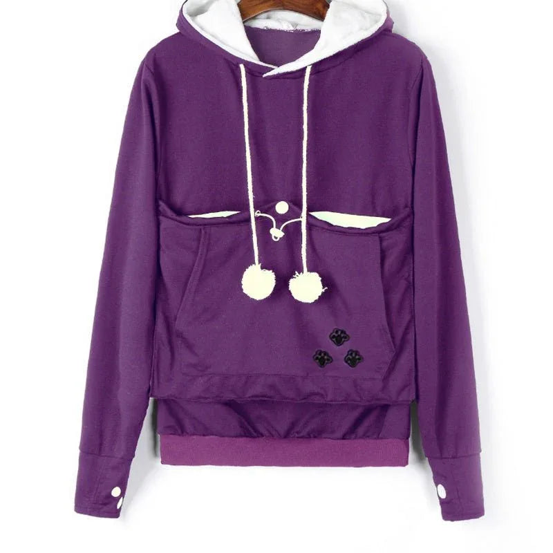 Unisex Katzen-Haustier Großer Beutel-Kapuzenpullover für Katzenliebhaber