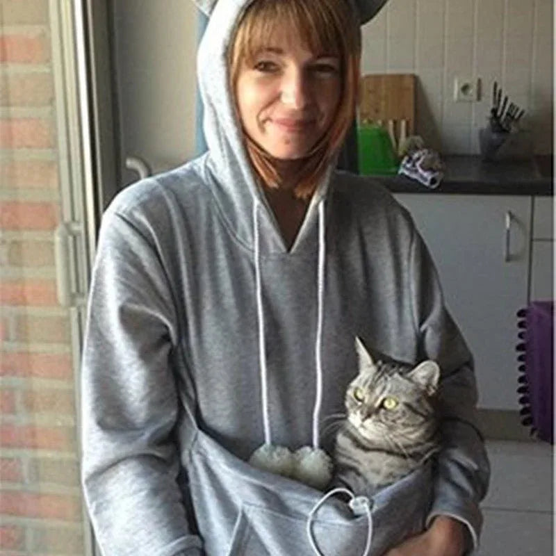 Chandails à capuchon unisexes pour animaux de compagnie avec grande pochette confortable pour les amoureux des chats