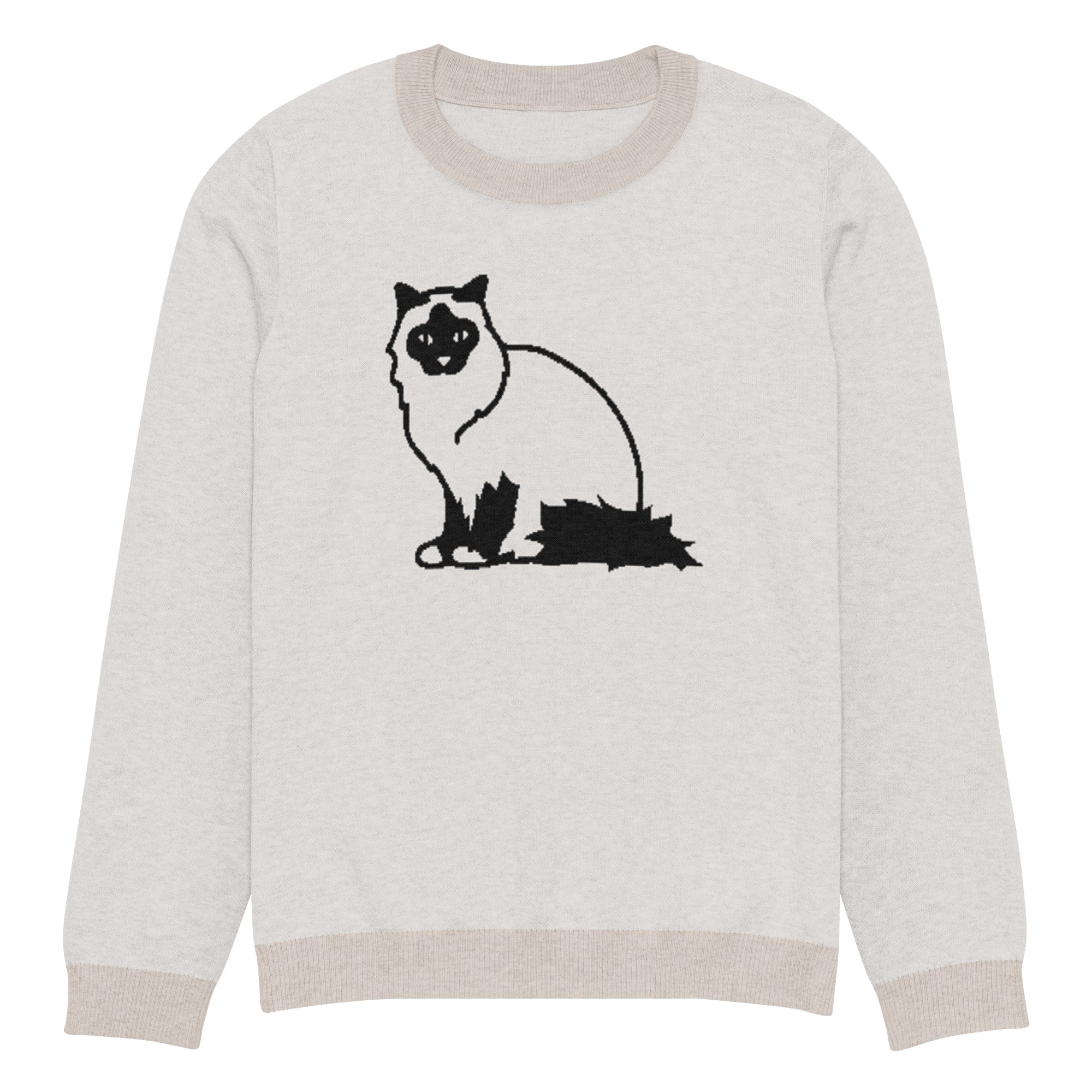 Knitted crew neck sweater