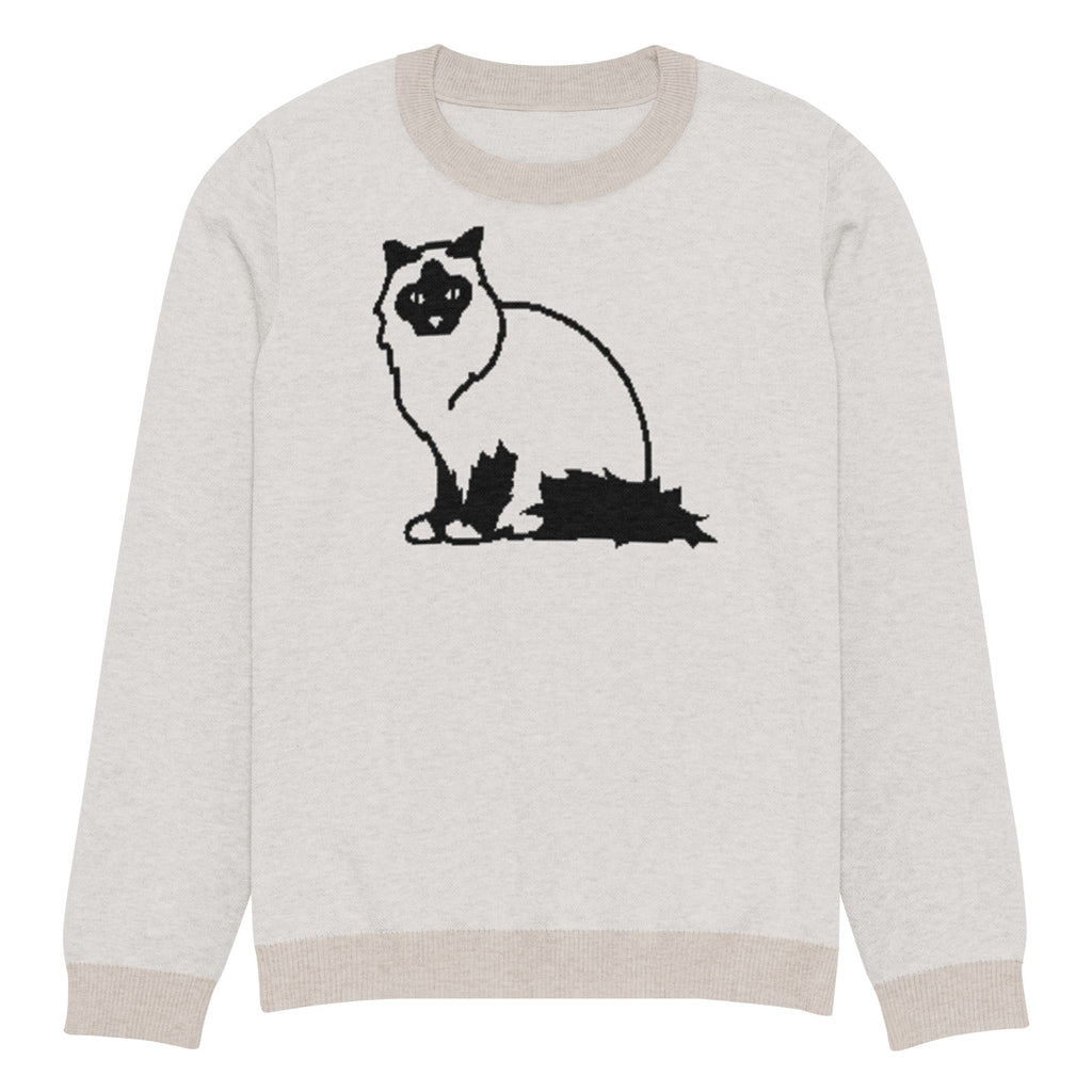 Knitted crew neck sweater