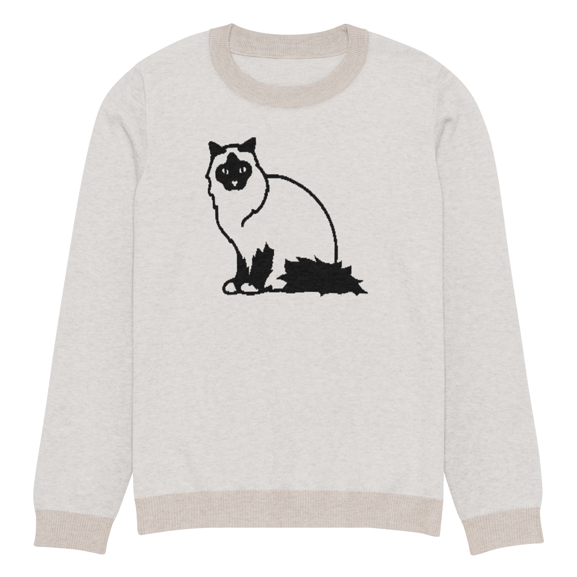 Knitted crew neck sweater