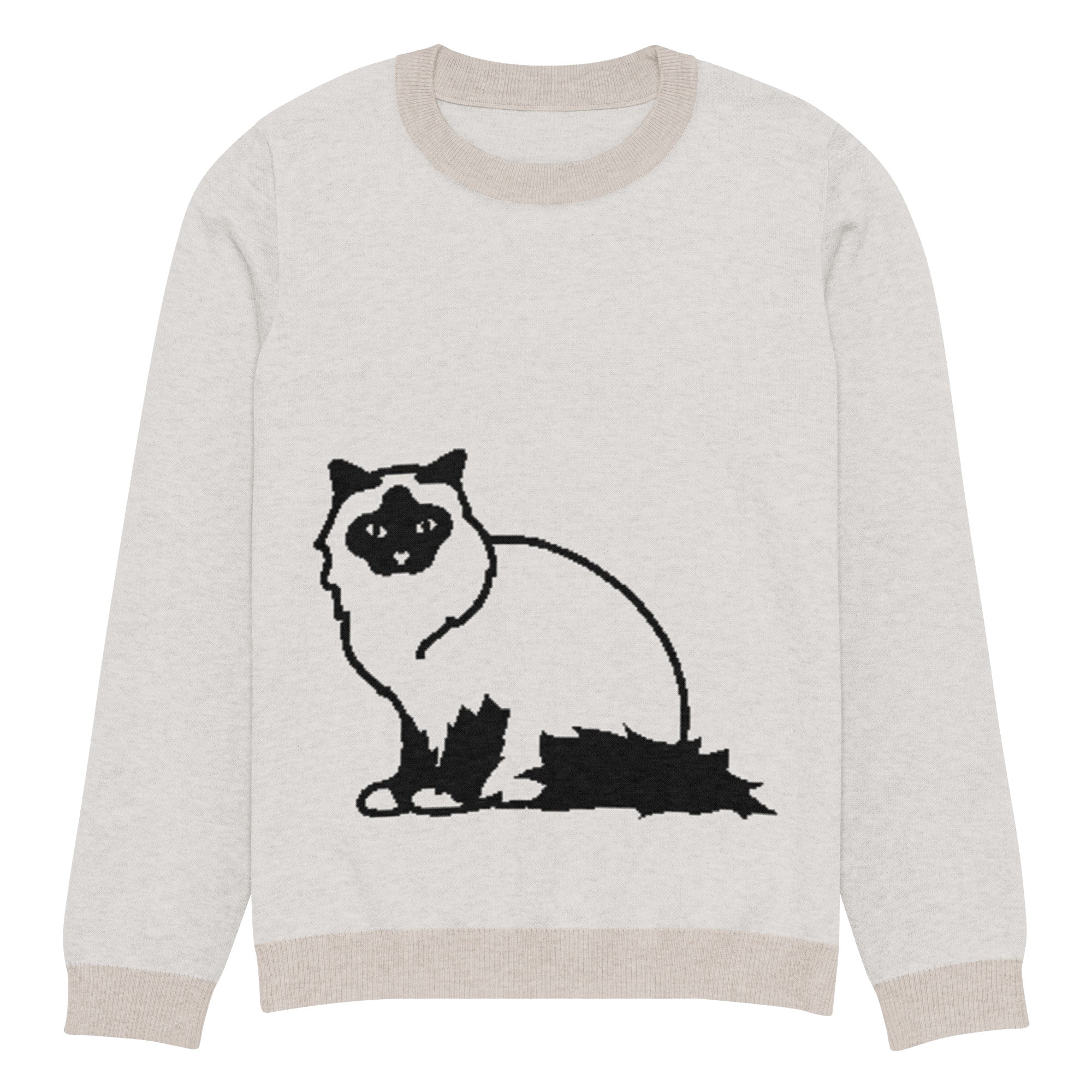 Knitted crew neck sweater