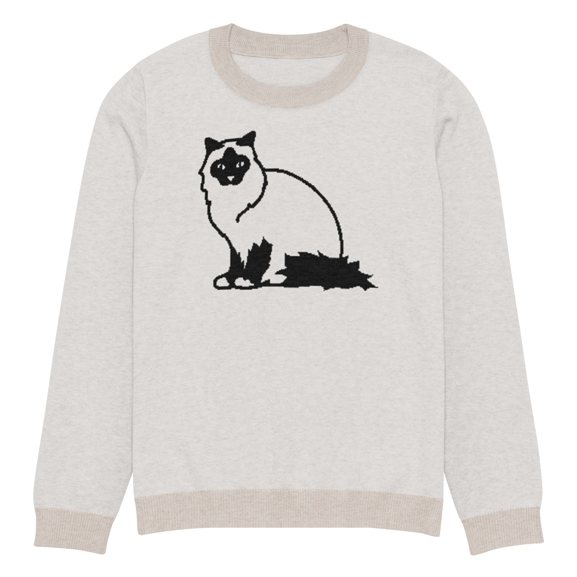 Knitted crew neck sweater