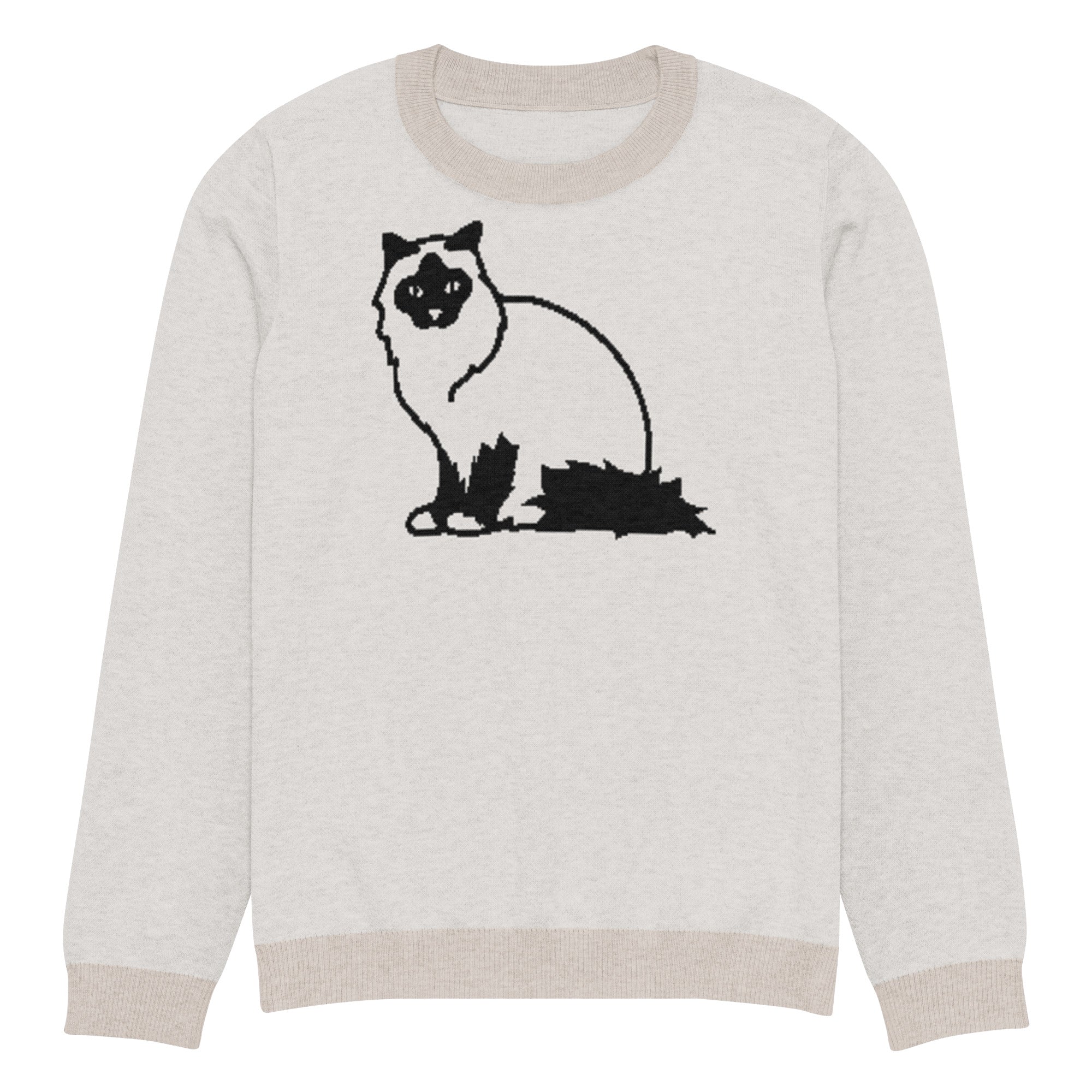 Knitted crew neck sweater