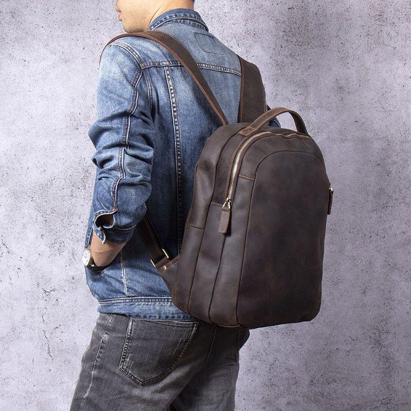 Vintage-Rindsleder-Rucksack für Herren