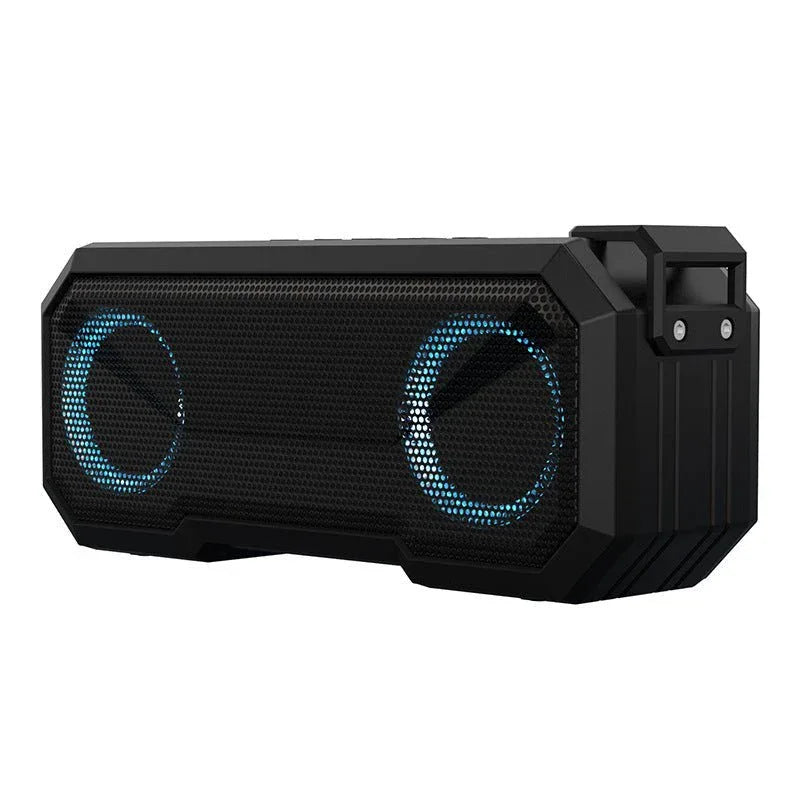 Enceinte sans fil extérieure lumineuse et colorée, étanche, avec deux haut-parleurs et batterie externe