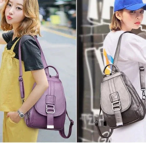 Sac à dos en cuir PU imperméable pour femme