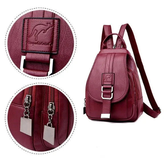 Sac à dos en cuir PU imperméable pour femme