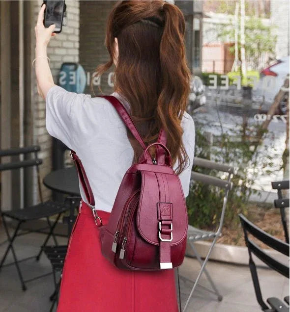 Sac à dos en cuir PU imperméable pour femme