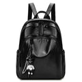 Sac à dos en cuir PU noir pour femme avec bretelles réglables