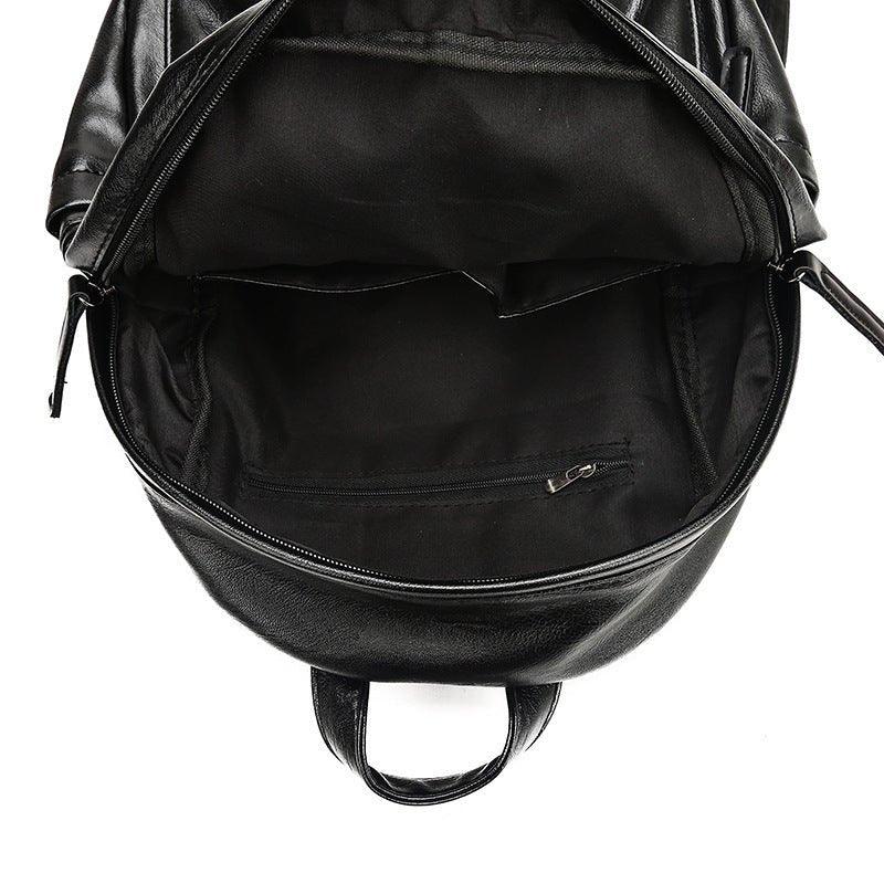 Sac à dos en cuir PU noir pour femme avec bretelles réglables