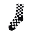 Damen Schachbrett Karo Kontrastfarbe Tube Socken