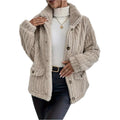Damen doppelseitige Samtknopf Strickjacke Freizeitjacke