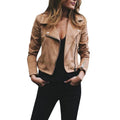 Elegante schmal geschnittene Damen-Lederjacke