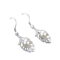 Women's Eloquent Leaflet Pearl Earrings