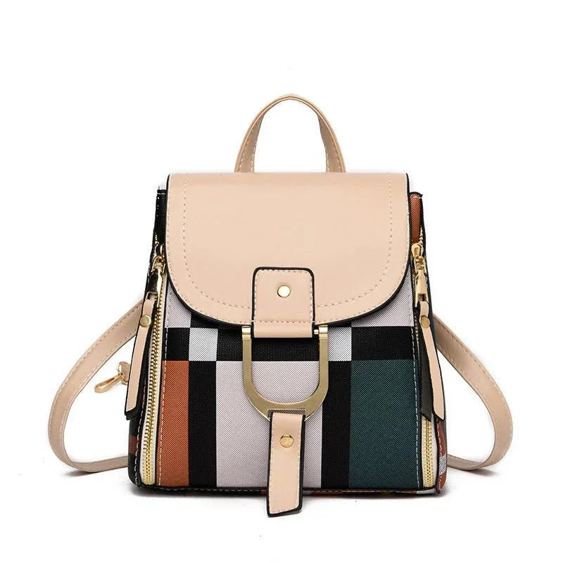 Damen Schulrucksack Reiserucksack mit Karomuster