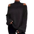 Pull col roulé femme avec épaules dénudées