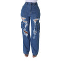Jean extensible déchiré pour femme
