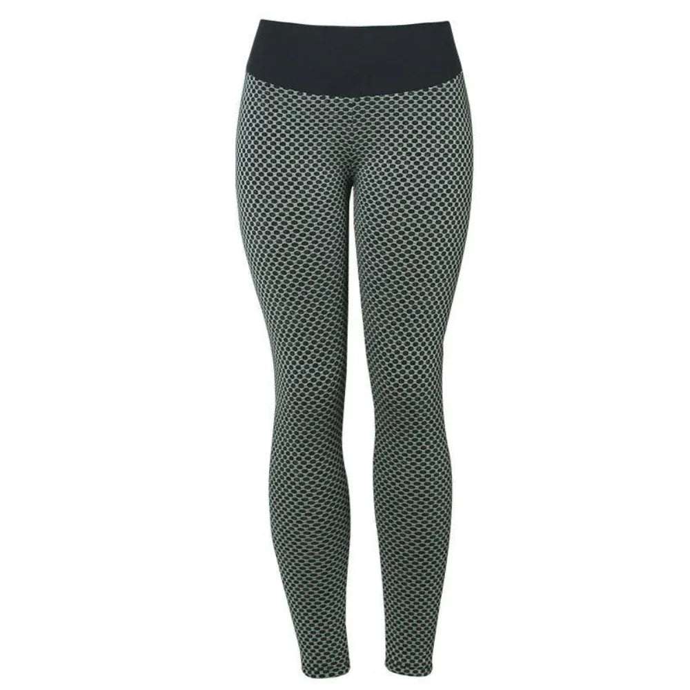 Damen Karierte Nahtlose Atmungsaktive Gym Tights Leggings Fitness Yogahose