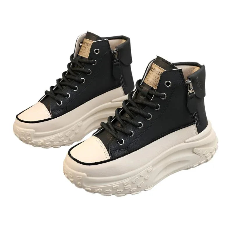 Damen-Sneaker mit runder Zehenpartie, absatzerhöhend, Freizeitschuh
