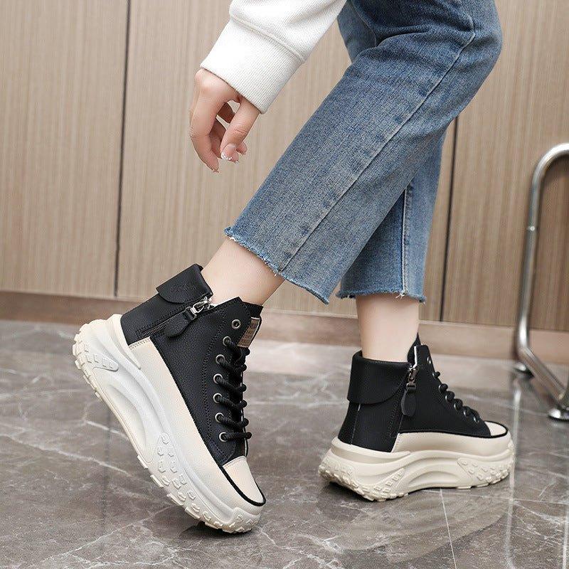Damen-Sneaker mit runder Zehenpartie, absatzerhöhend, Freizeitschuh