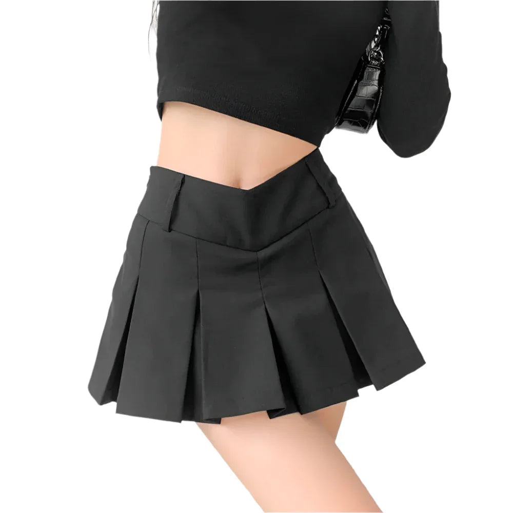 Damen sexy V-Taille Ultra-Kurzer A-Linien-Rock