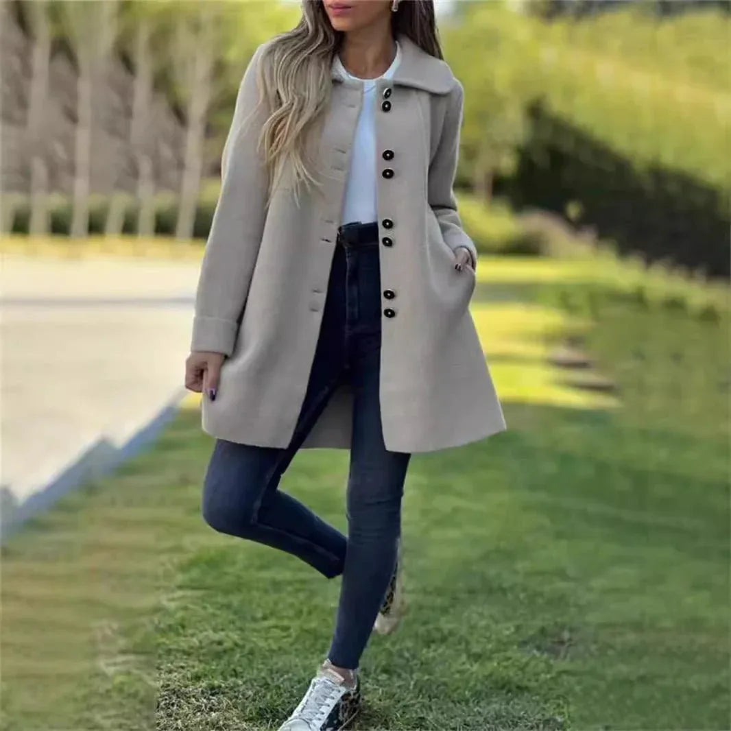 Damen Einreihige Fleece-Thermojacke