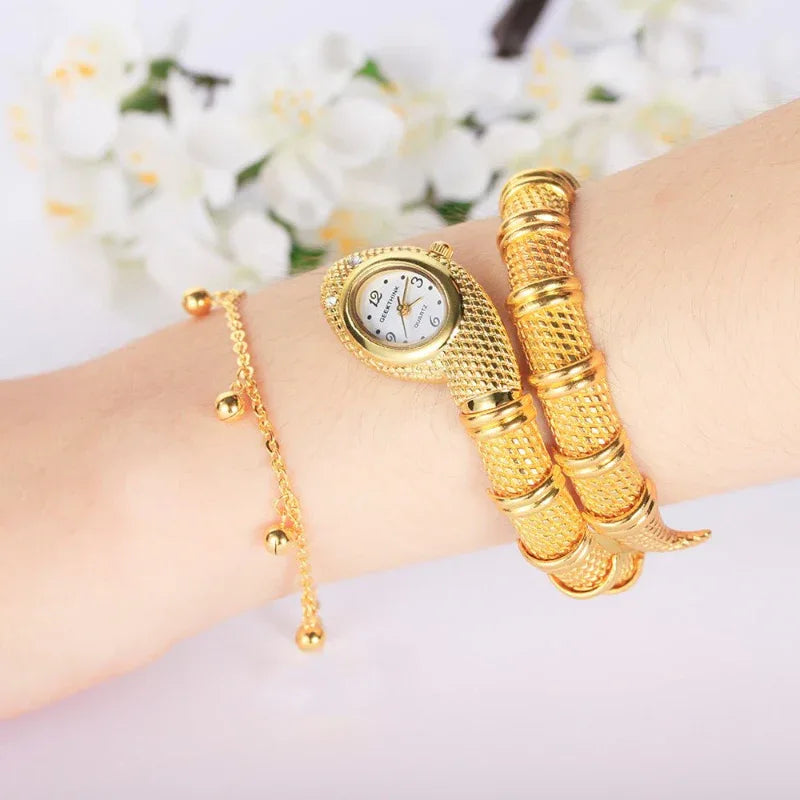 Montre-bracelet serpent pour femme