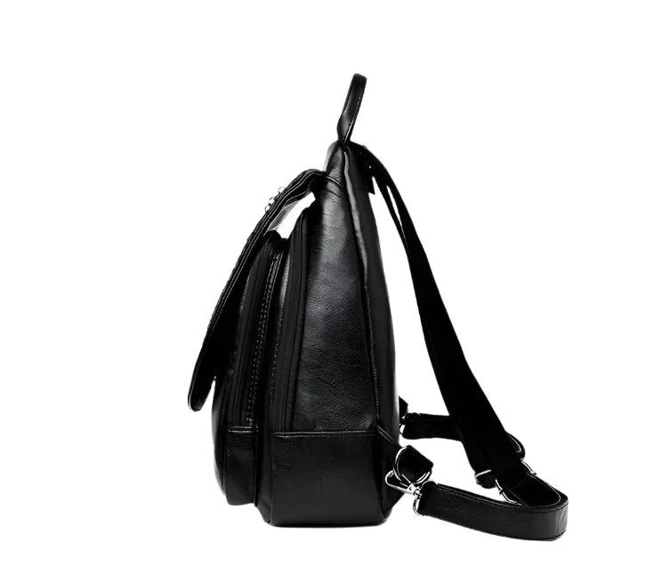 Damen-Rucksack aus weichem Leder mit Flechtmuster