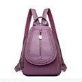 Damen-Rucksack aus weichem Leder mit Flechtmuster