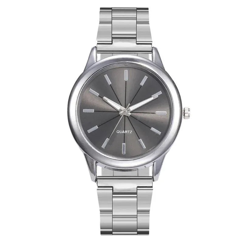 Damen-Armbanduhr mit Quarzwerk aus Edelstahl