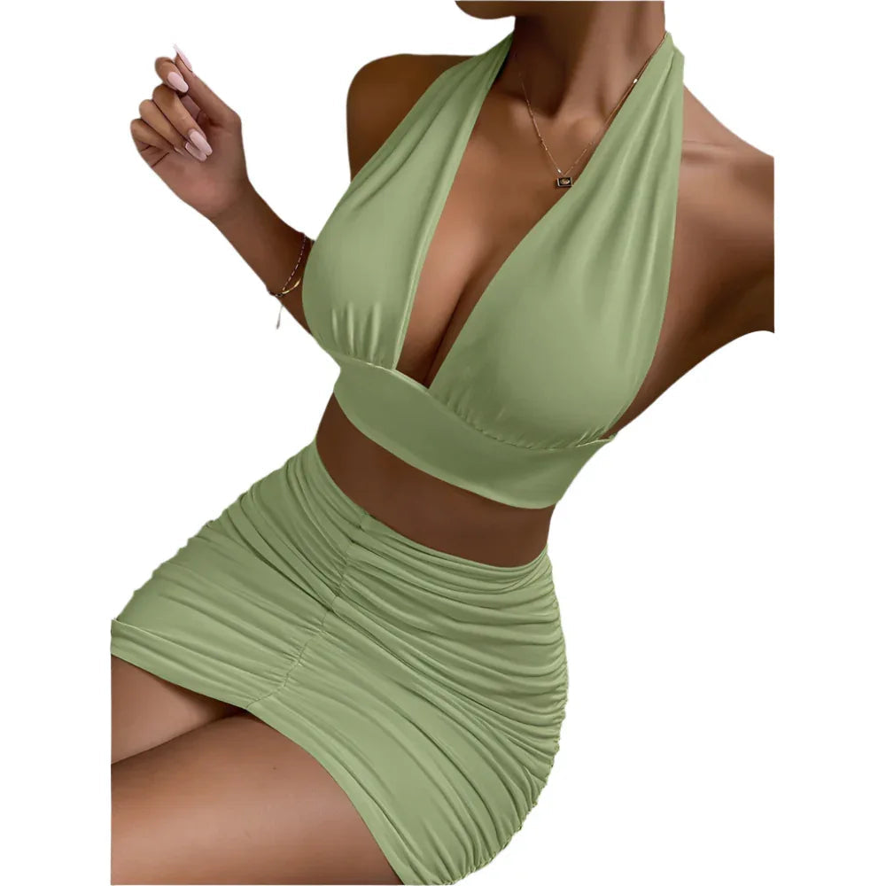 Ensemble 2 pièces haut et jupe pour femme