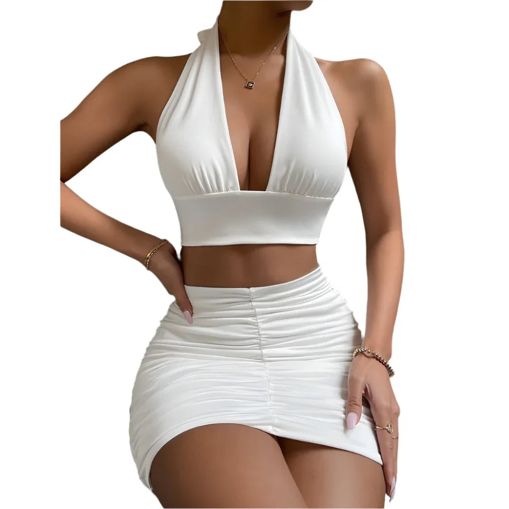 Ensemble 2 pièces haut et jupe pour femme