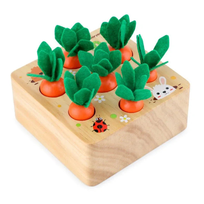 Planche en bois avec carottes en bois Jouets éducatifs