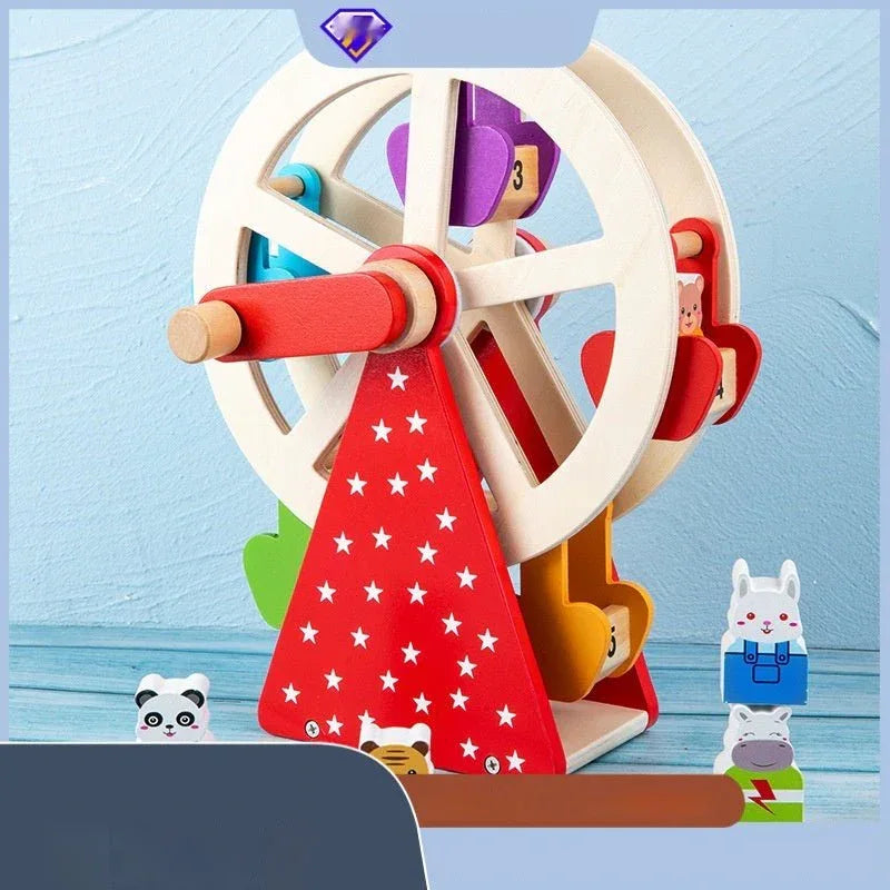 Jouet éducatif en bois pour bébé et jeune enfant, en forme de grande roue