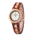 Montre à quartz en bois pour femme
